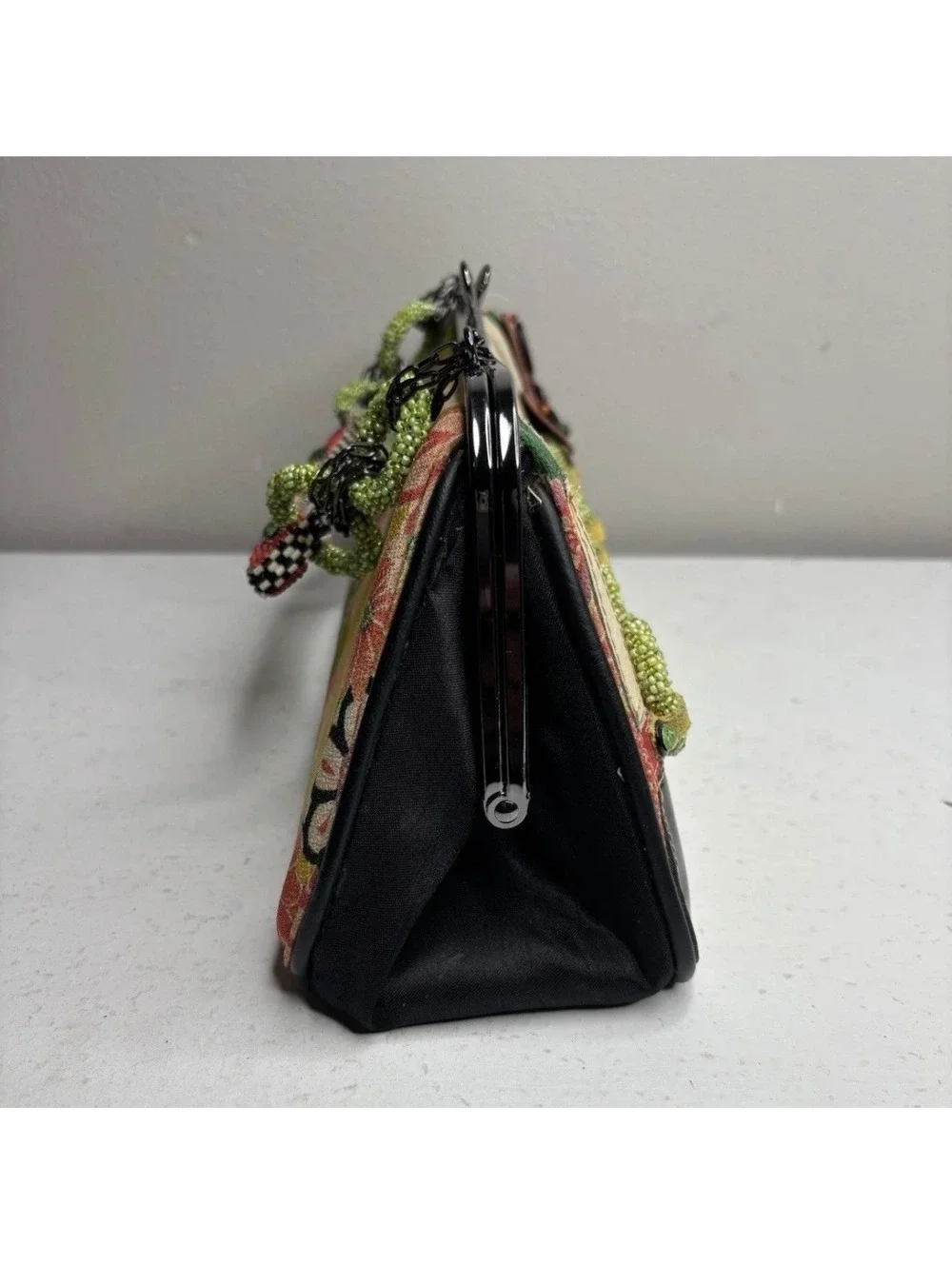 Mary Frances Patchwork Beaded Kiss Lock Purse NWT